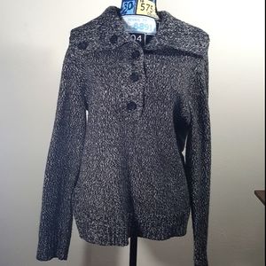 Soft warm cowl neck/button up turtle neck sweater